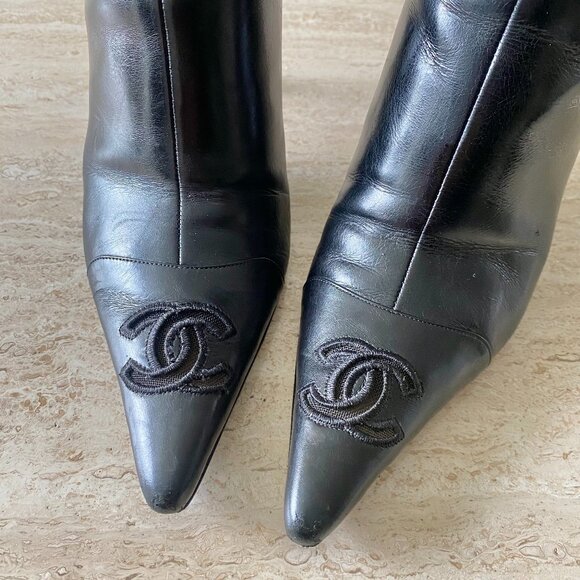 Vintage Chanel Mesh CC Ankle Boots - Picture 5 of 9